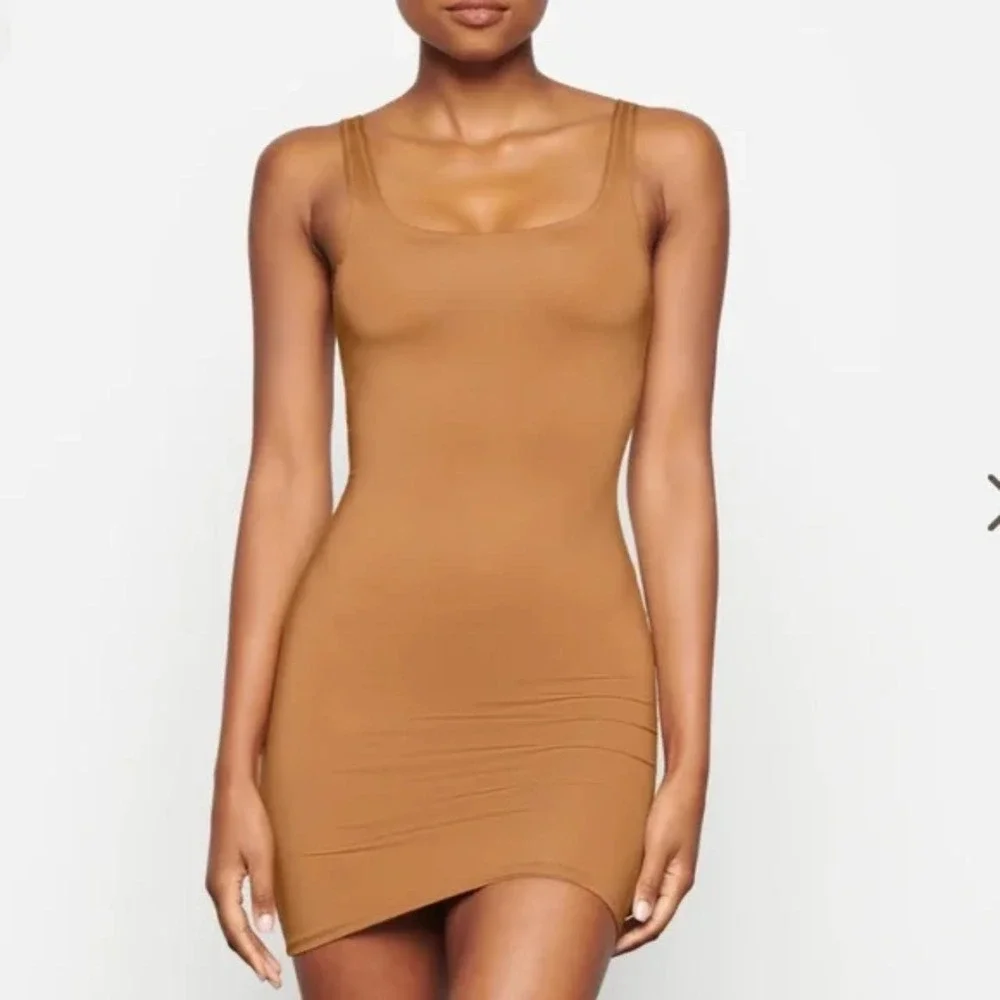 3X - Skims Swim Tank Dress - Almond